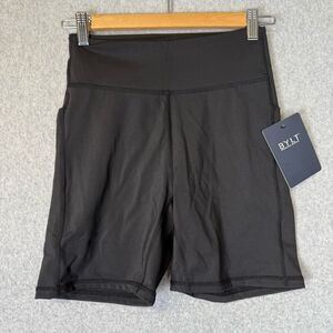 BYLT Premium Basics womens Medium Athletic Shorts Black Elastic Waist Pockets NW